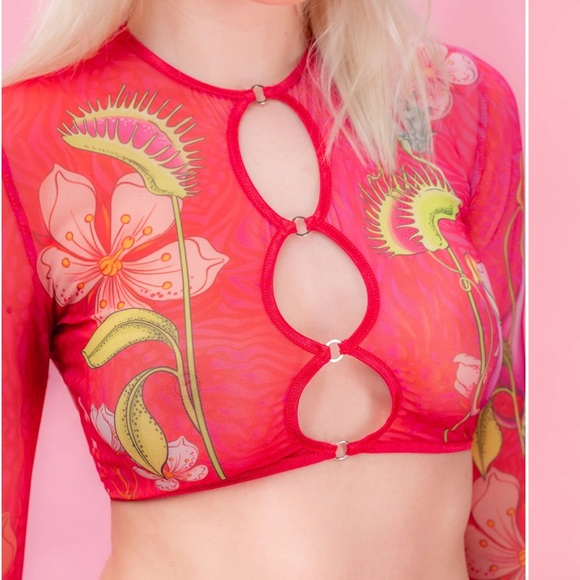 Burning Man/Festival Bandika Two piece Cutout Mesh Set - Picture 4 of 6